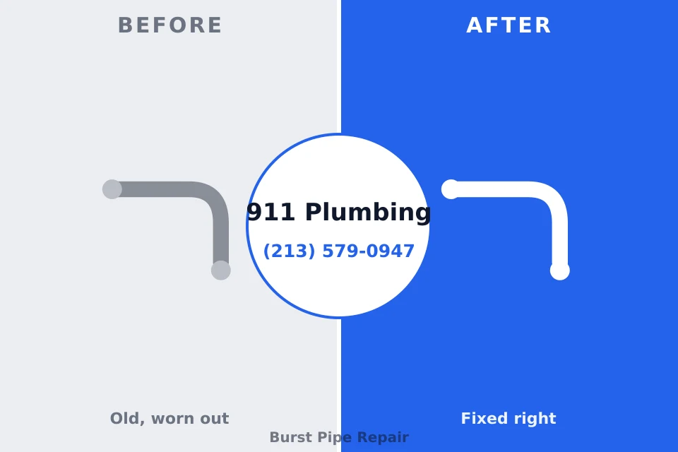 Before and after: plumbing repair Springmont, PA